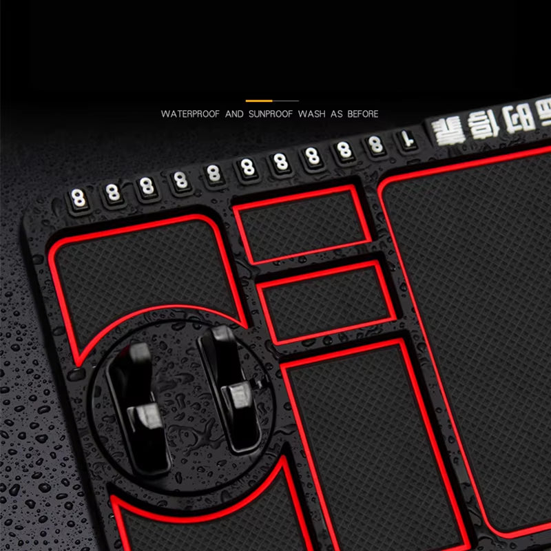 Alfombrilla antideslizante para coche, soporte para teléfono, tarjeta de número de estacionamiento, alfombrilla antideslizante, soporte para coche, soporte adhesivo antideslizante para teléfono en el tablero, almohadilla antideslizante