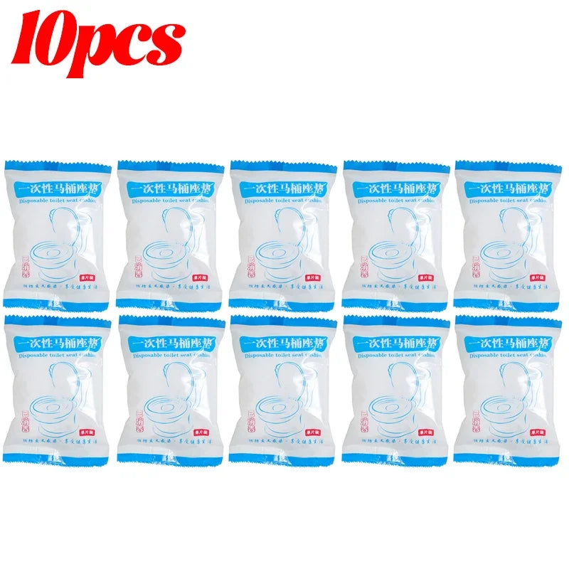 Funda de inodoro desechable, estéril, portátil, para viajes, campamentos, hoteles, baños, tela no tejida, aislante, alfombrilla para inodoro, anillo portador, accesorios