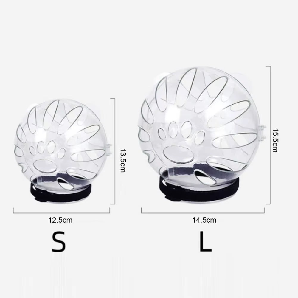 Mascarilla transpirable y resistente para la cabeza de gato, capucha espacial, casco protector con forma de bola para gatitos, suministros para el cuidado de mascotas antimordeduras.