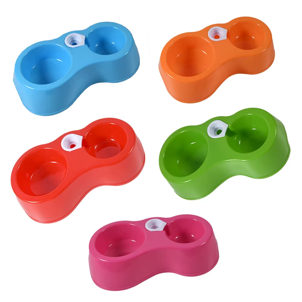 Dispensador de agua automático de doble puerto para perros, comedero para gatos, cuenco para comida, comedero para mascotas, 1 unidad