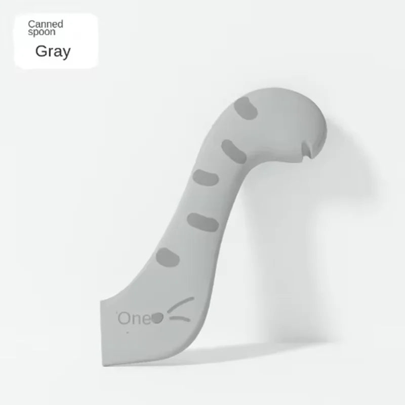 Cuchara para comida enlatada para gatos con tapa sellada, moderna y cómoda, ideal para mantener la comida fresca.