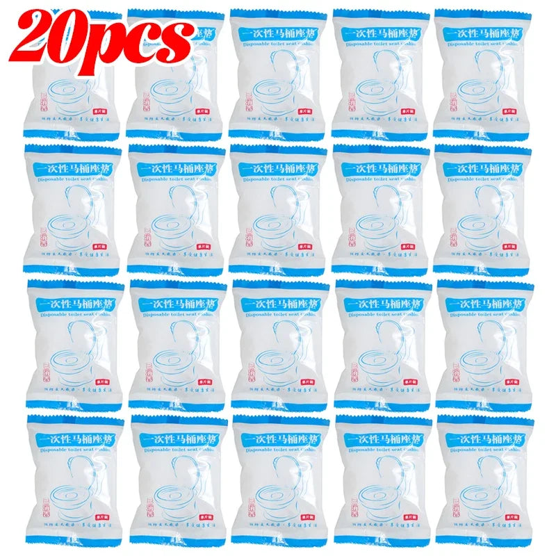 Funda de inodoro desechable, estéril, portátil, para viajes, campamentos, hoteles, baños, tela no tejida, aislante, alfombrilla para inodoro, anillo portador, accesorios