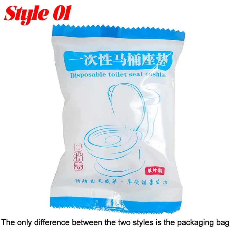 Funda de inodoro desechable, estéril, portátil, para viajes, campamentos, hoteles, baños, tela no tejida, aislante, alfombrilla para inodoro, anillo portador, accesorios