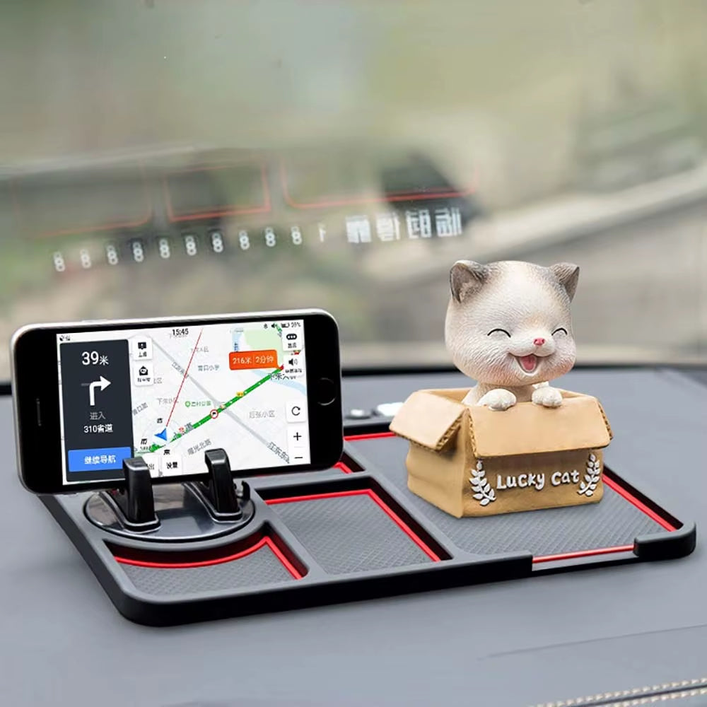 Alfombrilla antideslizante para coche, soporte para teléfono, tarjeta de número de estacionamiento, alfombrilla antideslizante, soporte para coche, soporte adhesivo antideslizante para teléfono en el tablero, almohadilla antideslizante