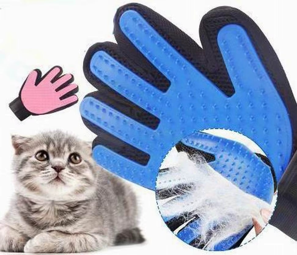 Guante antimordeduras para mascotas, guantes de aseo para gatos, baño para perros, limpieza, masaje, cepillo quitapelos, peine para quitar pelo de gato, mano derecha o izquierda