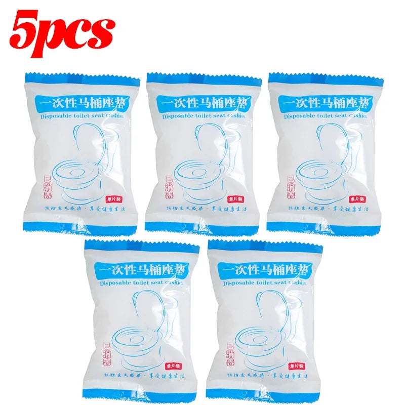 Funda de inodoro desechable, estéril, portátil, para viajes, campamentos, hoteles, baños, tela no tejida, aislante, alfombrilla para inodoro, anillo portador, accesorios
