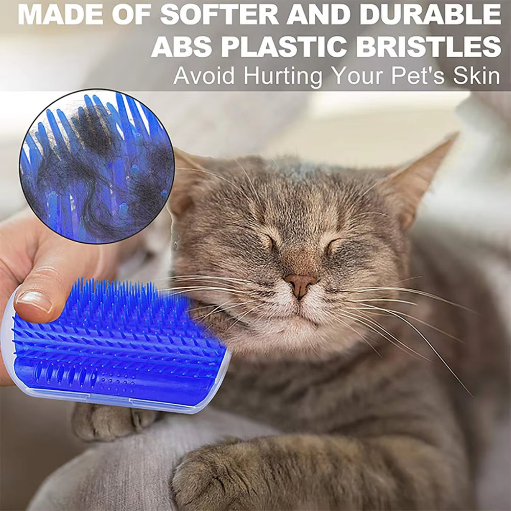 Cepillo de masaje para mascotas y gatos, para raspar las esquinas, eliminar el pelo, limpiar y limpiar las esquinas, peine rascador extraíble para gatitos y gatos.