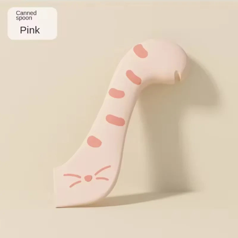 Cuchara para comida enlatada para gatos con tapa sellada, moderna y cómoda, ideal para mantener la comida fresca.