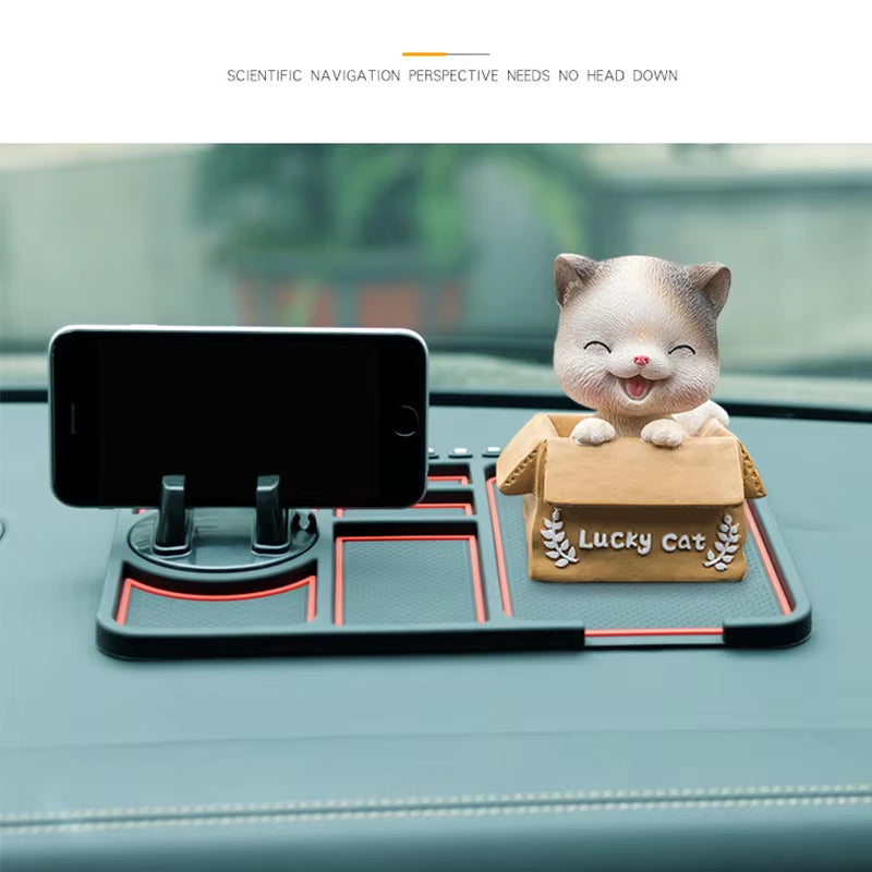 Alfombrilla antideslizante para coche, soporte para teléfono, tarjeta de número de estacionamiento, alfombrilla antideslizante, soporte para coche, soporte adhesivo antideslizante para teléfono en el tablero, almohadilla antideslizante