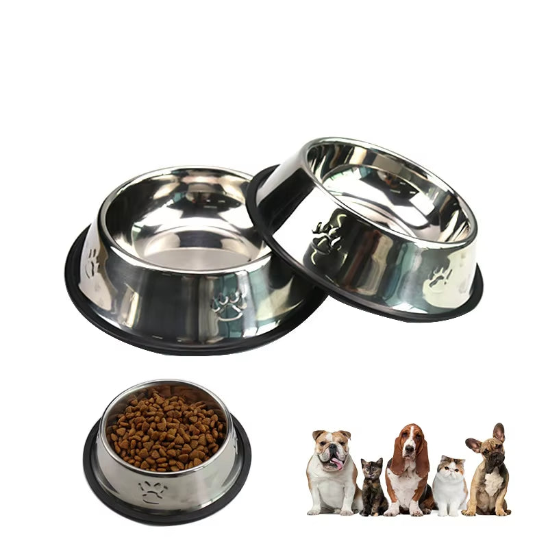 Comedero de acero inoxidable Paw para perros, antideslizante, antihormigas, para gatos y perros, accesorios de comida, 6 tamaños