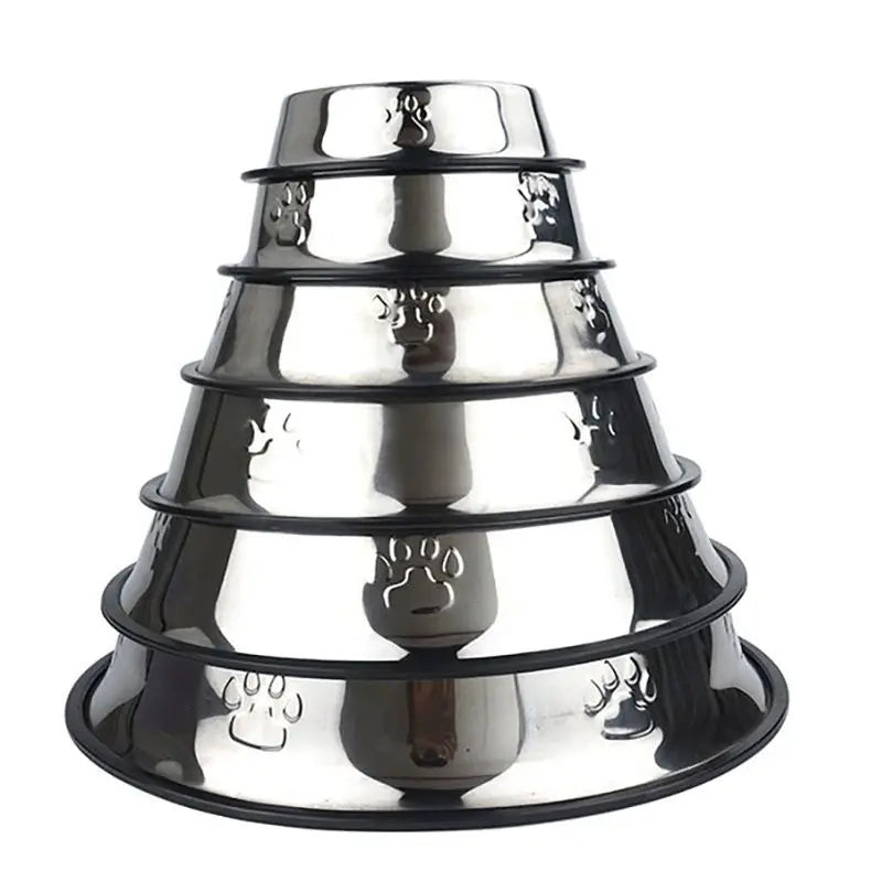 Comedero de acero inoxidable Paw para perros, antideslizante, antihormigas, para gatos y perros, accesorios de comida, 6 tamaños